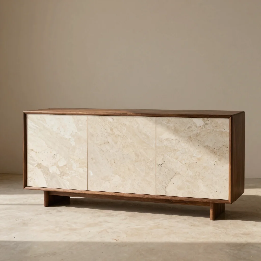 Credenza Travertino y Nogal